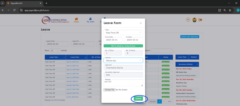 How to file Leave?